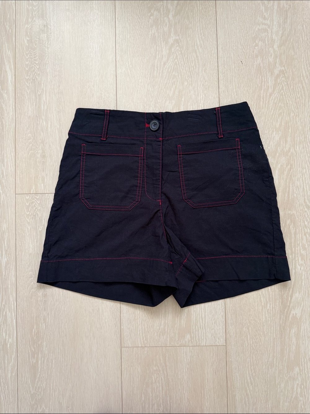 Nicole Miller Navy Blue Shorts with Pink Stitching